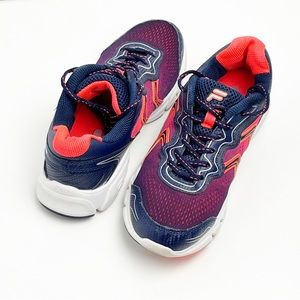 FILA Navy And Coral Stellaray Leather Upper Athletic Running Shoes, Size 7.5